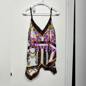 Flowy Multicolored spaghetti strap tank top silky